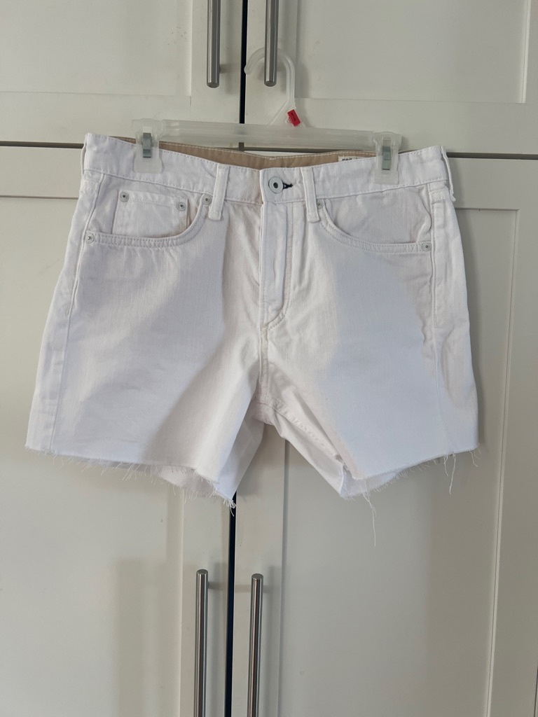 Rag & Bone White Frayed Hem Denim Shorts - New With Tags